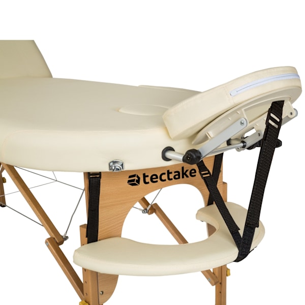 tectake Massagebriks oval med 3 zoner, 5cm polstring + ruller -  beige Beige