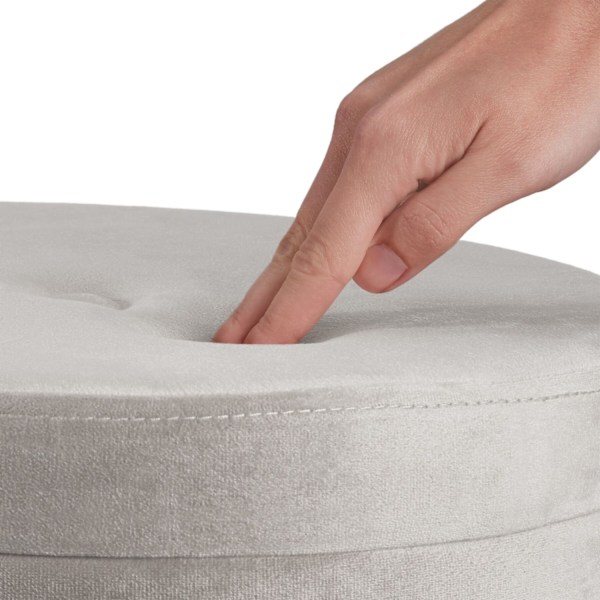 tectake Skammel Ava med opbevaringsplads -  lysegrå Light grey