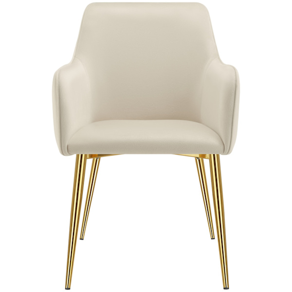 tectake Stol Avane, velour, polstret -  beige Beige
