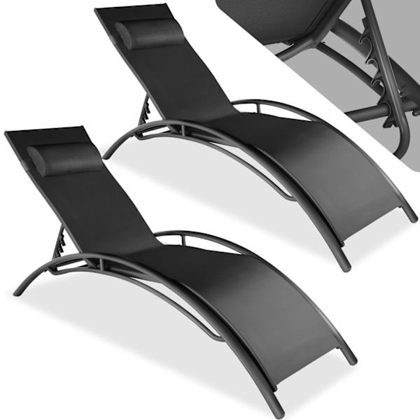 tectake 2 solsenge Alina -  sort Black