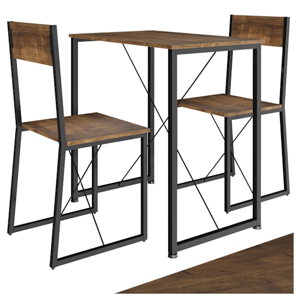 tectake Spisebordssæt Margate -  Industrielt mørkt træ, rustikt Dark brown