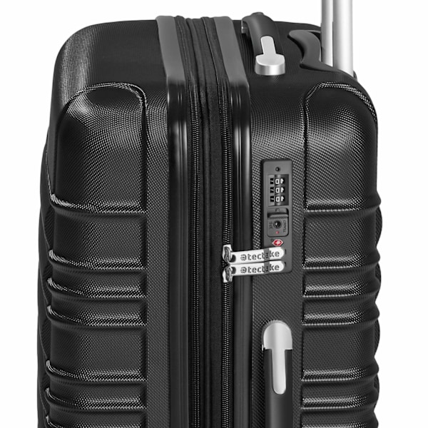 tectake Kufferter, sæt med 4 dele -  sort Black one size