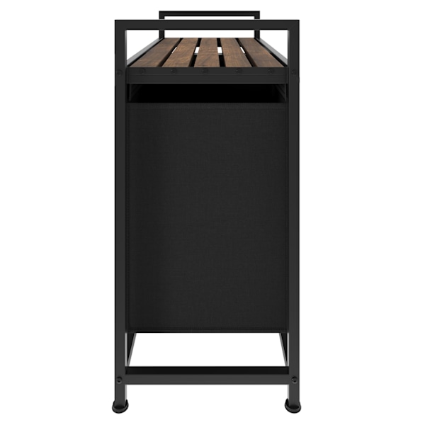 tectake Vasketøjskurv med hylde, industriel stil - 34 x 74 x 72 cm 34 x 74 x 72 cm Brown