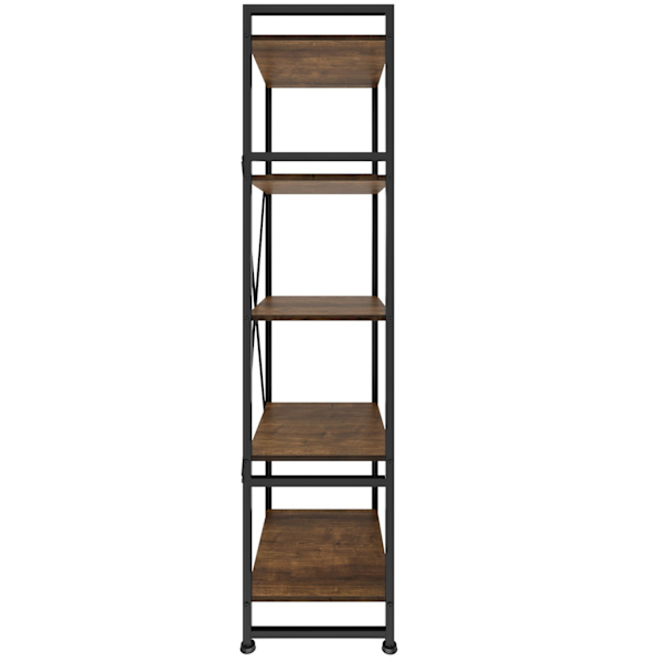 tectake Reol Manchester 47,5 x 34,5 x 151,5 cm -  Industrielt mørkt træ, rustikt Dark brown
