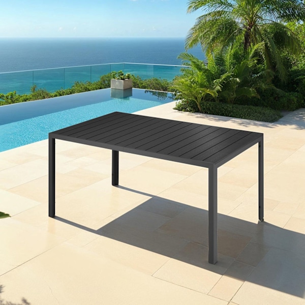tectake Havebord Bianca 150x90x74,5cm -  sort/sort Black