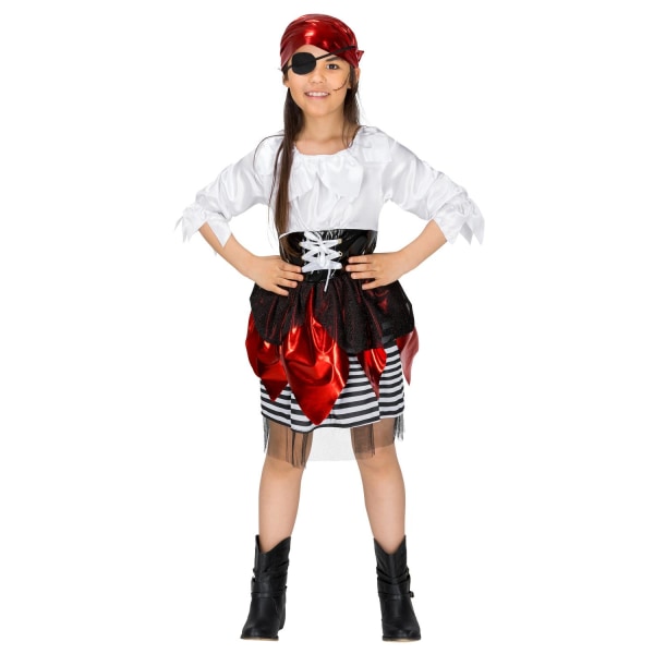 tectake Piratpigen Lilly Blaumarie kostume Black 140 (9-10y)