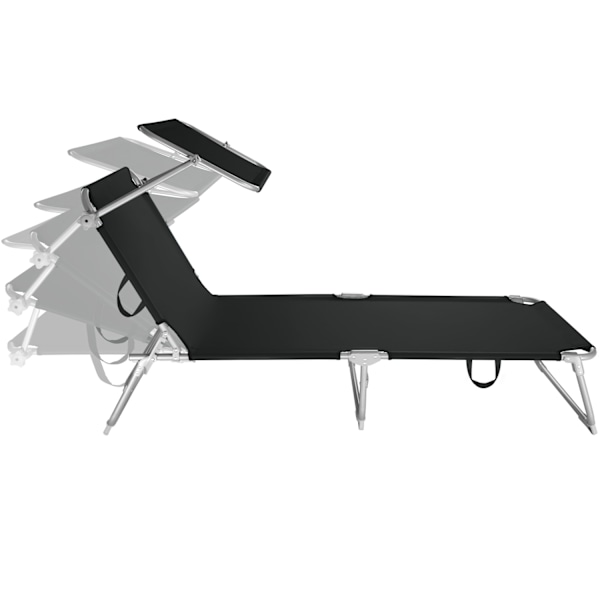 tectake Solseng med 4-trin, 2 stk. -  sort Black