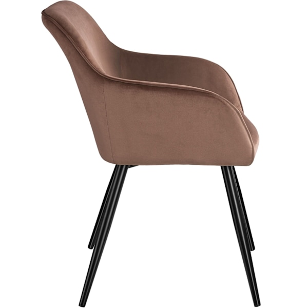 tectake Stol Marilyn velour -  brun/sort Black