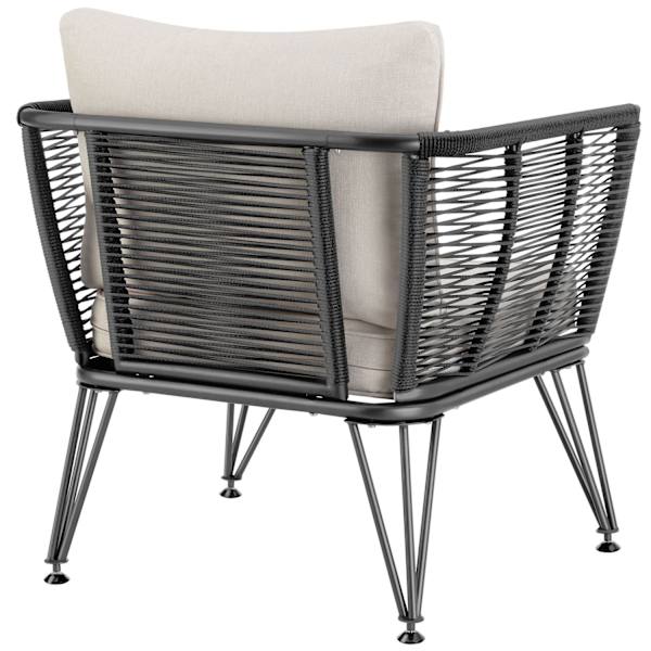 tectake Havestole Sundo, sæt med 2 stk. i rebdesign Graphite grey