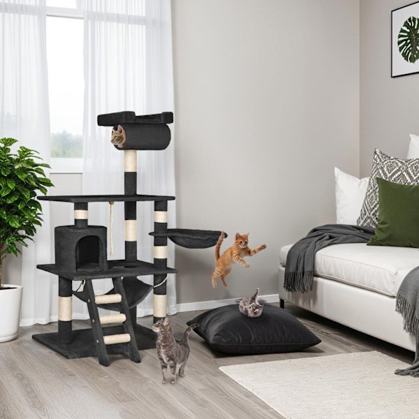 tectake Kradsetræ Stokeley -  sort Black