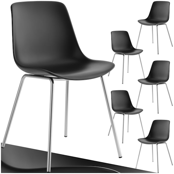 tectake Stol Mawe, ergonomisk, 120 kg -  sort/krom sort/krom