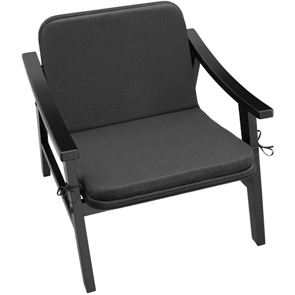 tectake Polyrattan havestol Treviso, træramme og polstring -  sort Black