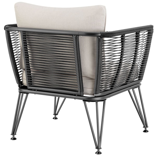 tectake Havemøbelsæt Sundo i rebdesign med polyrattan Graphite grey