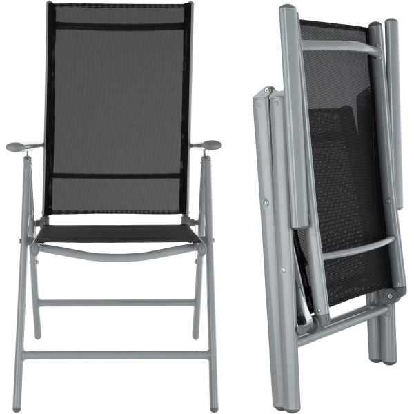 tectake Aluminium havemøbler 8+1 -  lysegrå Light grey