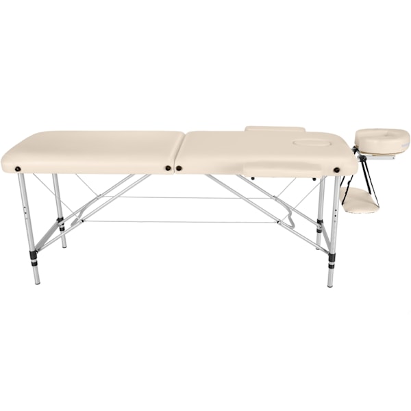 tectake Massagebriks med 2 zoner, polstring, massageruller og aluminiumsstel -  beige Beige