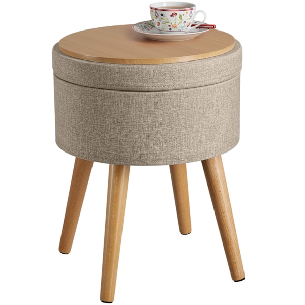 tectake Polstret skammel med opbevaring Yara -  sand Sand