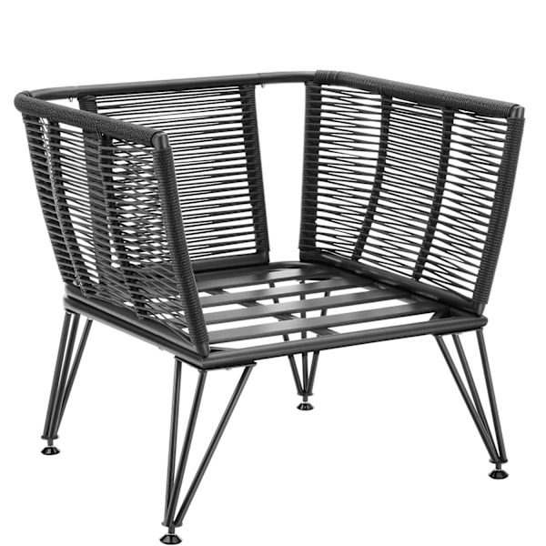 tectake Havestole Sundo, sæt med 2 stk. i rebdesign Graphite grey