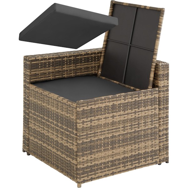 tectake Polyrattan loungesæt Verona -  natur Nature