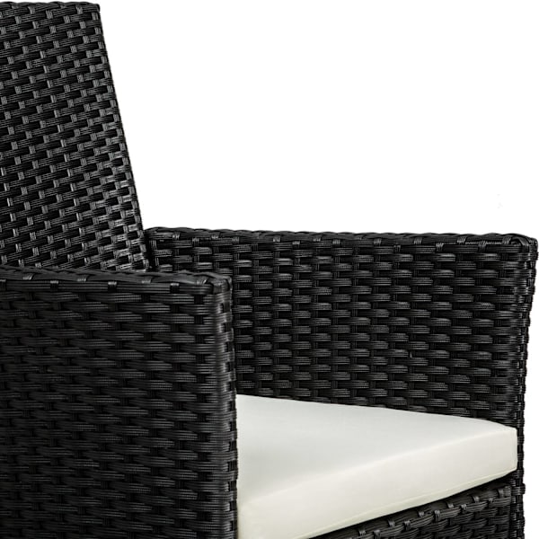 tectake 2 polyrattan havestole + hynder med 2 sæt betræk -  sort/beige Beige