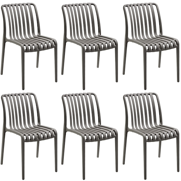 Havestole Alcudia, vejrbestandige, stabelbare - anthrazit,Sæt med 6 stk. Graphite grey