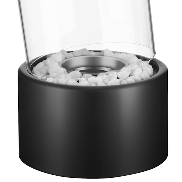 tectake Bioethanol pejs Damine, varmebestandig, 2 brændkamre Black