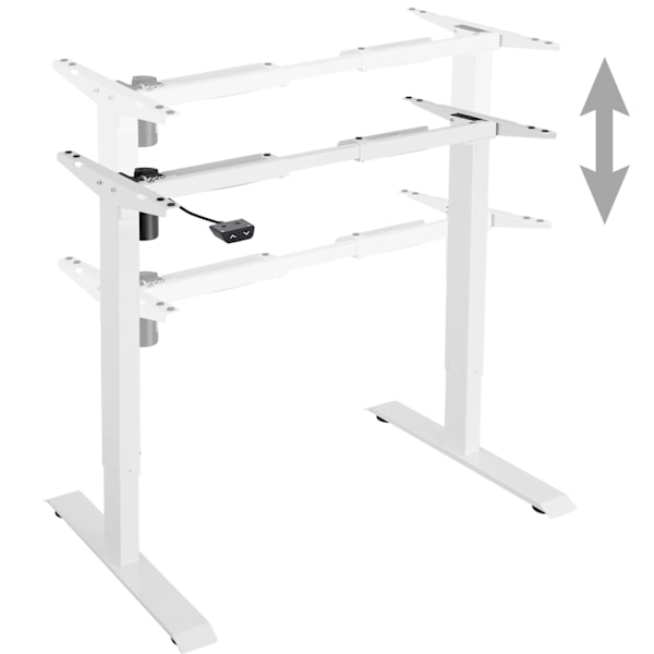 tectake Hæve sænke stel elektrisk justerbart 85-129x65x71-121cm -  hvid White