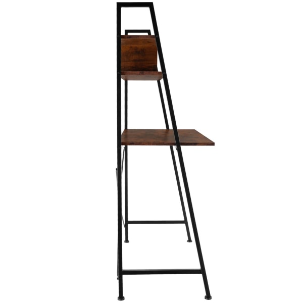 tectake Skrivebord Exeter 85,5x46,5x140cm -  Industrielt mørkt træ, rustikt Dark brown