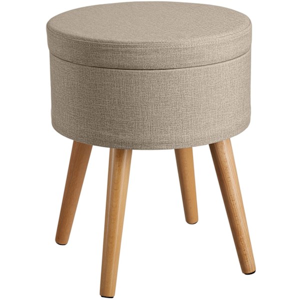tectake Polstret skammel med opbevaring Yara -  sand Sand