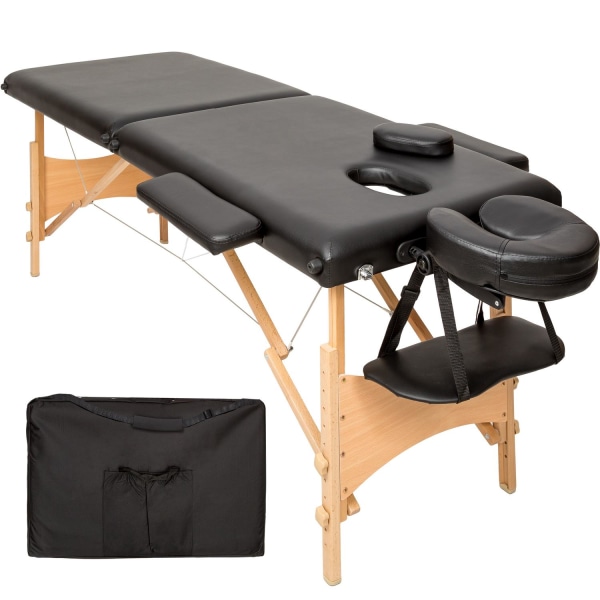tectake Massagebriks med 2 zoner, 5cm polstring  + taske -  sort Black