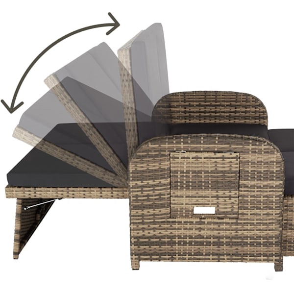 tectake Polyrattan havesofa Kreta med overtræk -  natur Nature