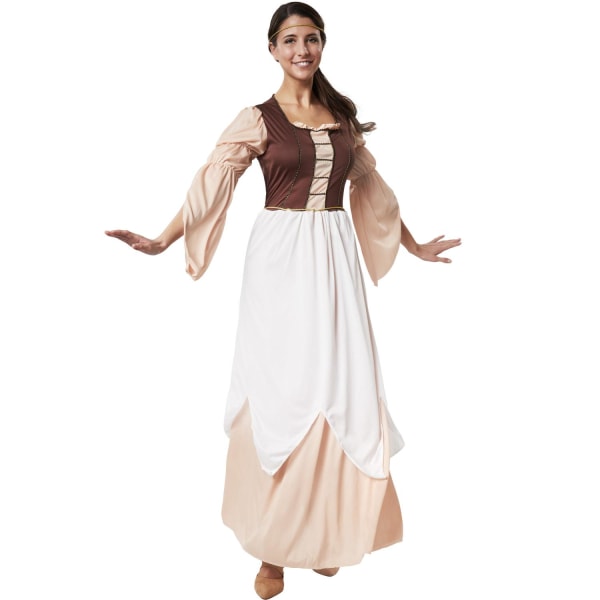 tectake Smuk middelalderkvinde kostume White XL