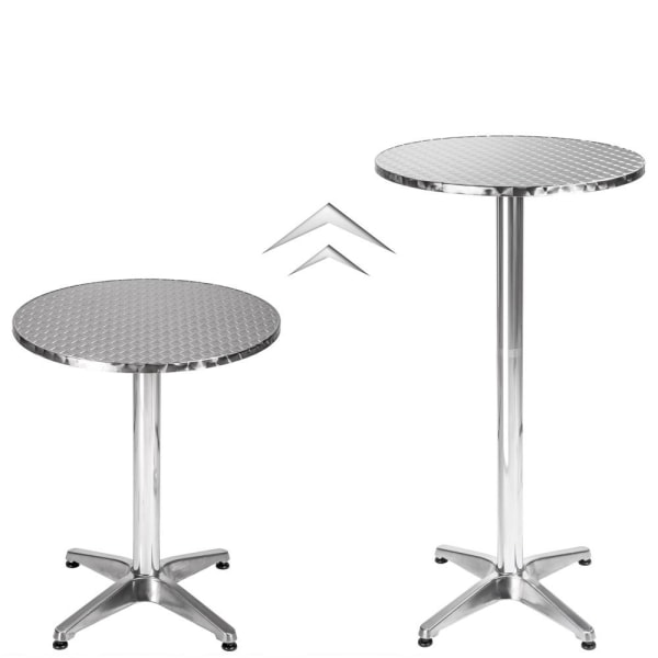 tectake Cafebord i aluminium Ø60cm - 5,8 cm 5,8 cm Grey