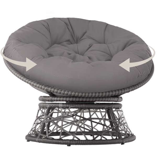 tectake Polyrattan havestol Gargano -  grå Grey