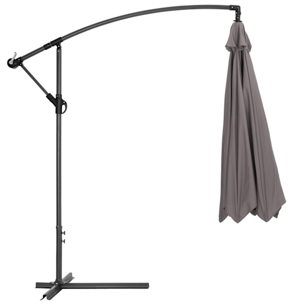 tectake Parasol 350cm -  grå Grey