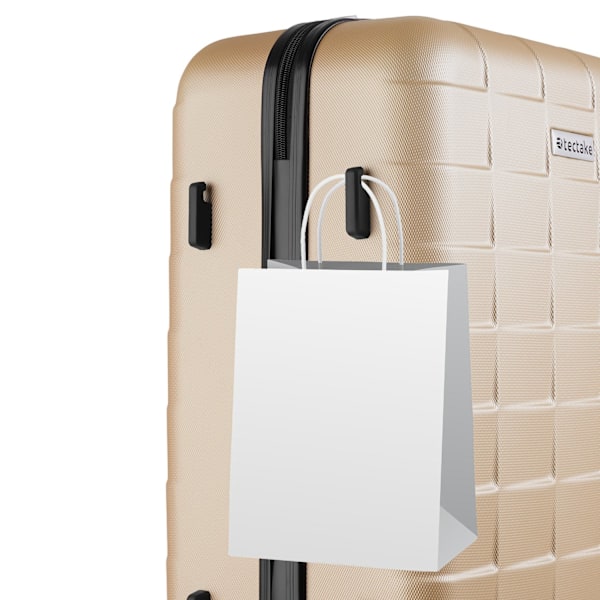 tectake Kuffertsæt 3-dele hardcase -  champagnefarvet Champagne one size
