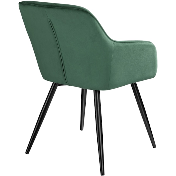 tectake Stol Marilyn velour -  mørkegrøn/sort Dark green