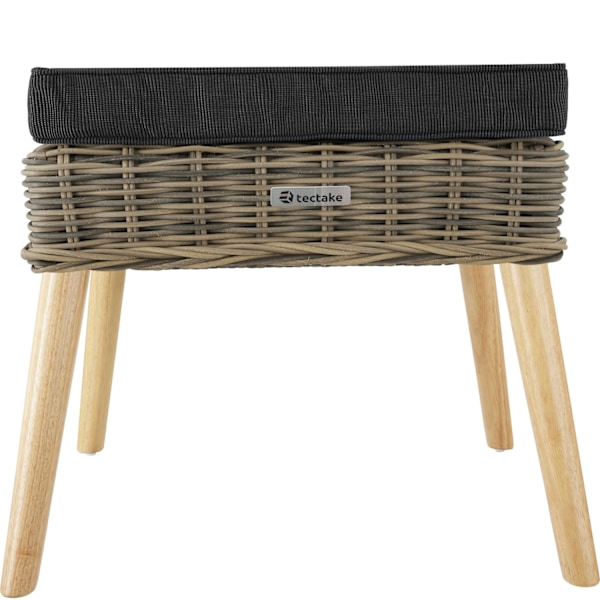 tectake Polyrattan fodskammel Vibo 150kg -  natur Nature