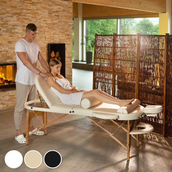 tectake Massagebriks oval med 3 zoner, 5cm polstring + ruller - White