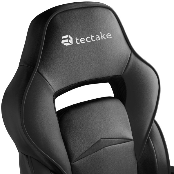 tectake Gamer stol Comodo med fodstøtte -  sort/sort Black