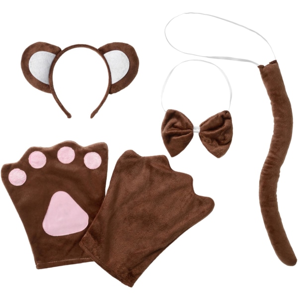 tectake Accessories-sæt Abe kostume Brown one size
