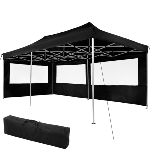tectake Easy up pavillon Viola 3x6 m med 2 sidestykker -  sort Black