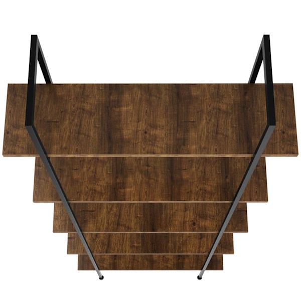 tectake Reol Glasgow 106 x 34,5 x 179,5 cm -  Industrielt mørkt træ, rustikt Dark brown