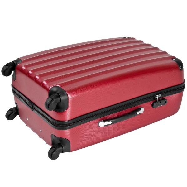 tectake Rejsekuffertsæt hardcase -  rød Red one size