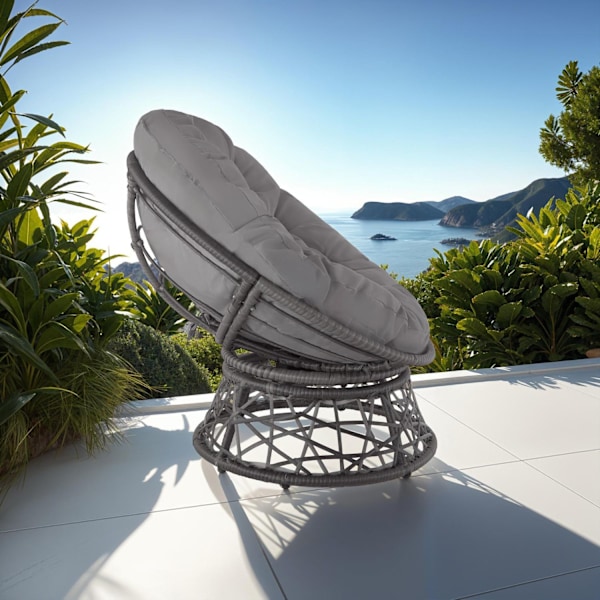 tectake Polyrattan havestol Gargano -  grå Grey