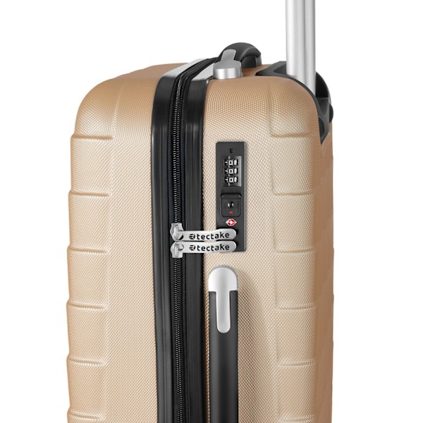 tectake Kuffertsæt 3-dele hardcase -  champagnefarvet Champagne one size