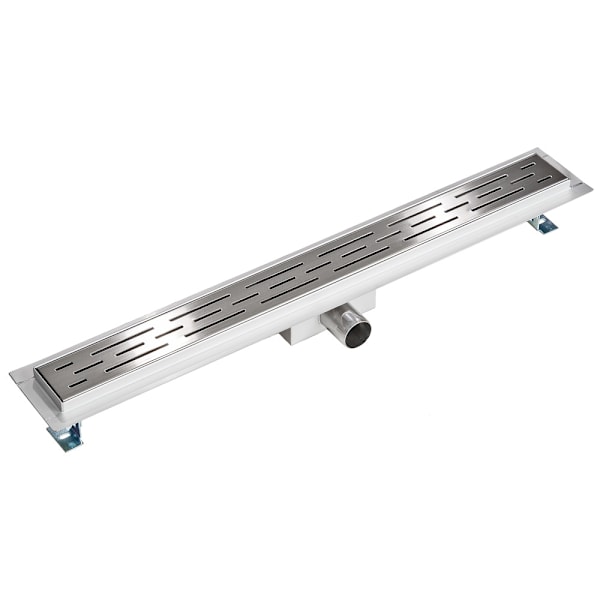 tectake Gulvafløb i rustfrit stål m. vandlås - 70 cm 70 cm Grey