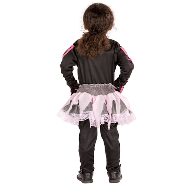 tectake Pink skelet børnekostume Halloween Pink 128 (8-10y)