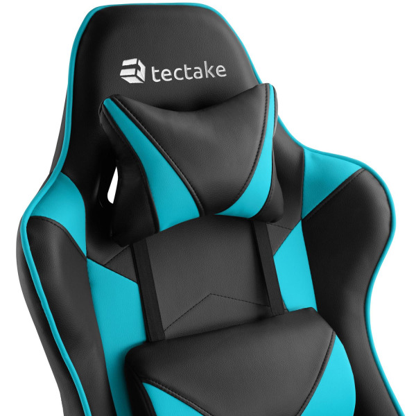 tectake Premium gamer stol Twink -  sort/azur Azure