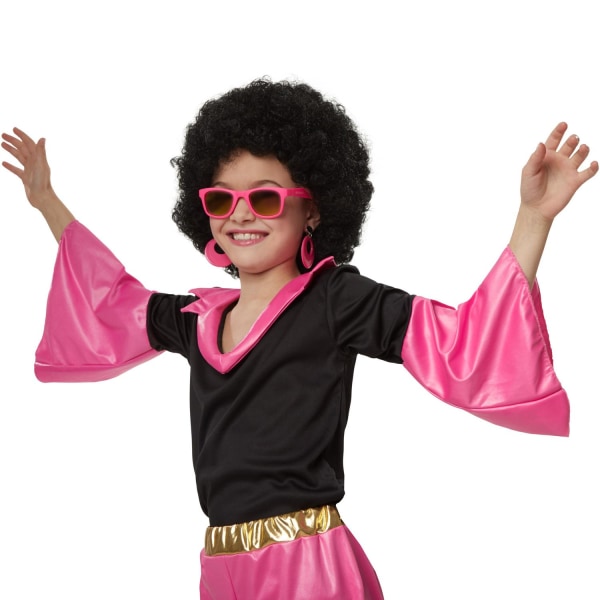 tectake Groovy Disco pige børnekostume Pink 128 (7-8y)