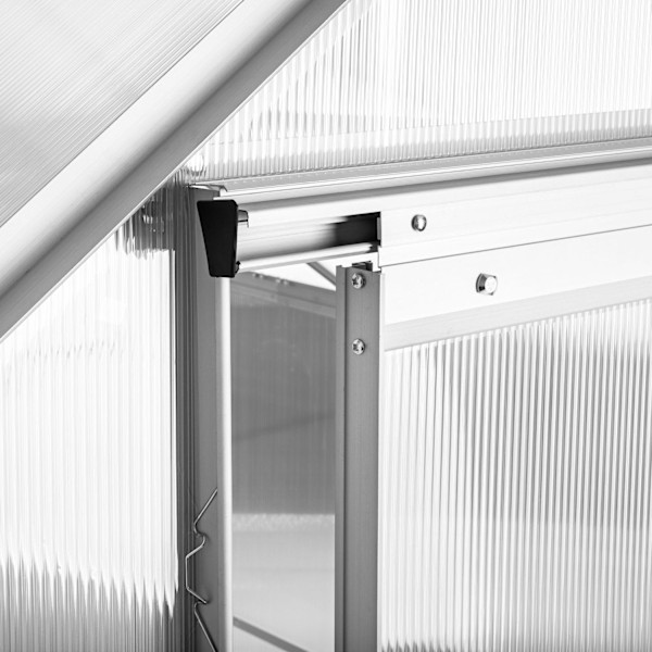 tectake Drivhus af aluminium, UV-bestandig, 185x250x195cm Transparent